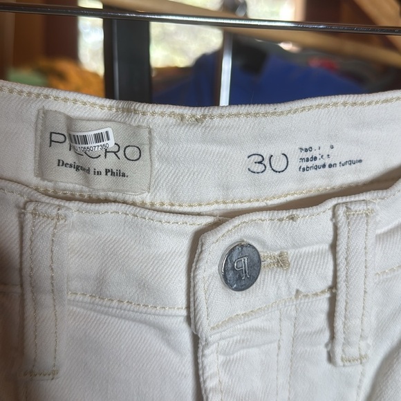 Pilcro Clean-Seamed High-Rise Wide-Leg Cream Jeans Size 30 - Picture 4 of 11